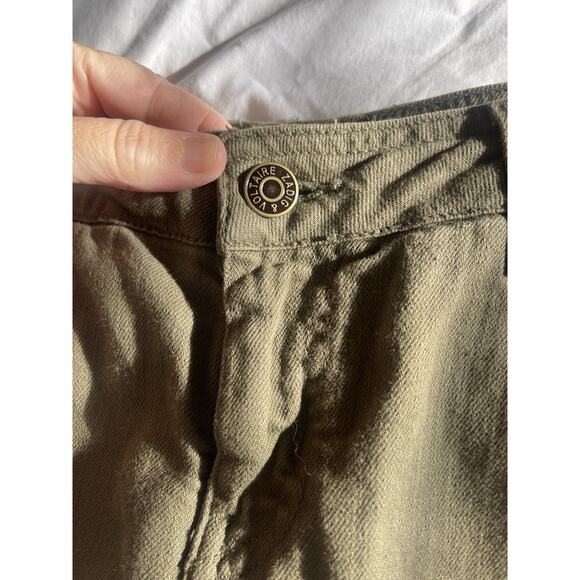 Zadig & Voltaire Green Studded Distressed London Grunge Straight Leg Jeans 25 - Picture 7 of 9